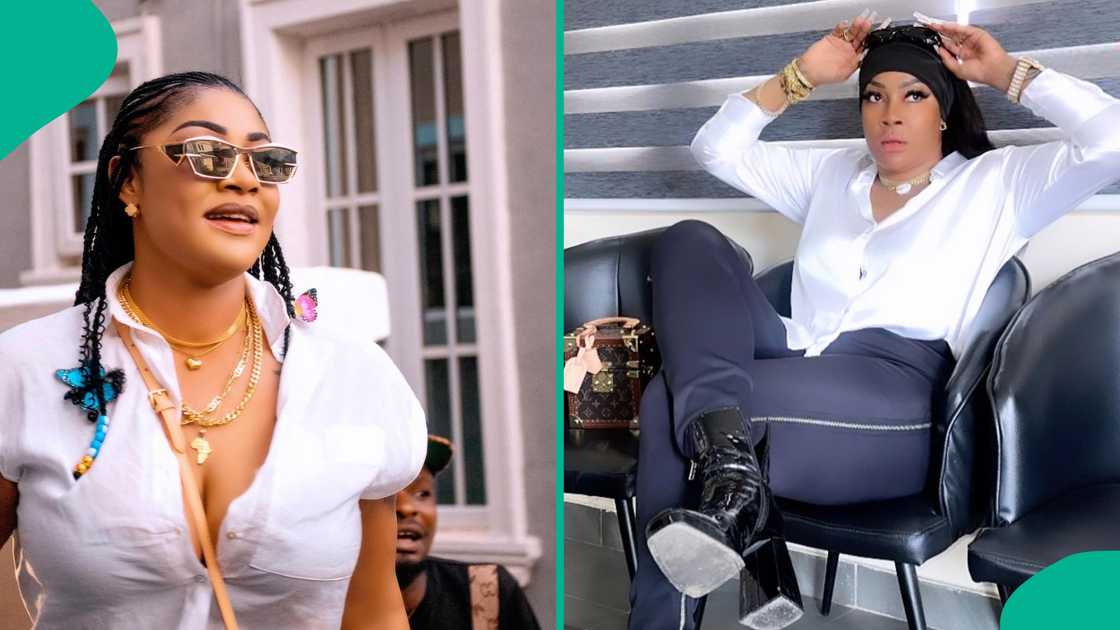 Videos as Angela Okorie reportedly storms evicted house to destroy property. Videos as Angela Okorie reportedly storms evicted house to destroy property.
