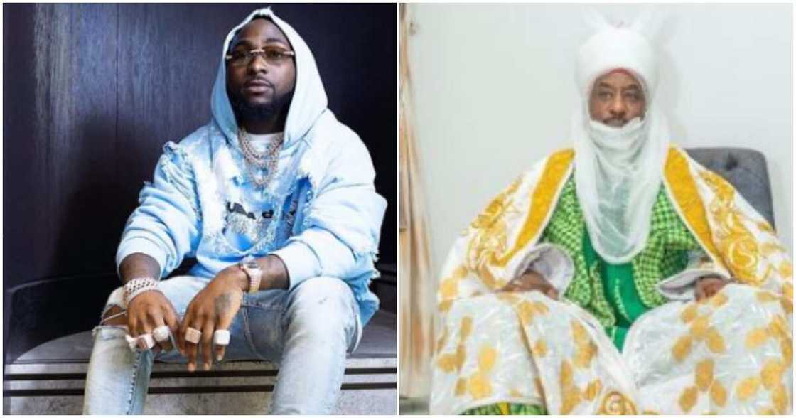 Nigerian singer Davido and the former Emir of Kano