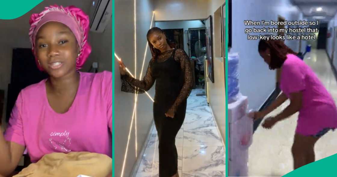 Female student of Nile University shows off interior of her hostel that looks like hotel, video trends