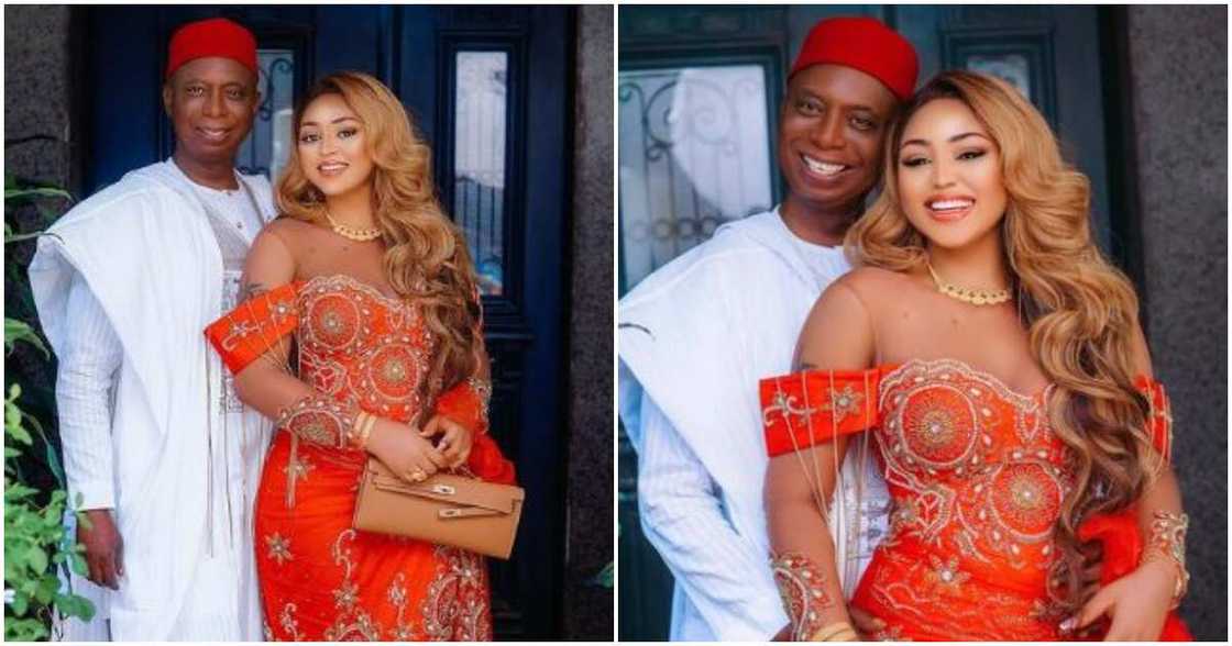 Actress Regina Daniels and her husband