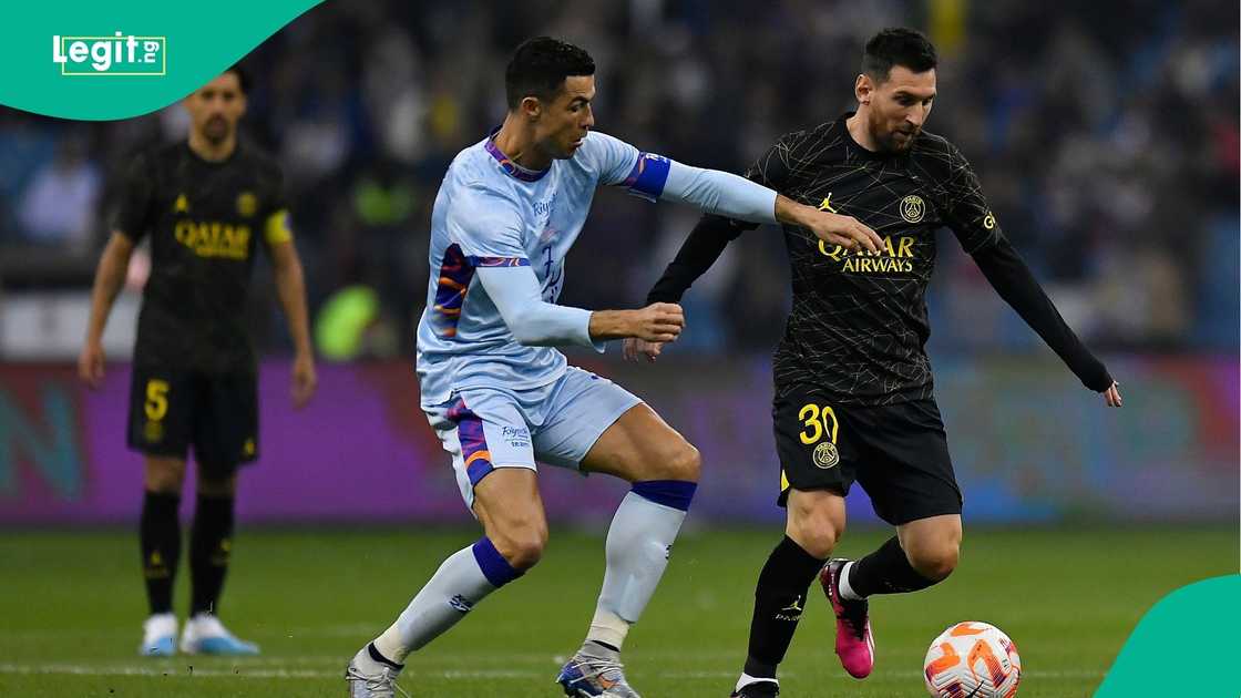 Leo Messi, Cristiano Ronaldo, Paris Saint-Germain, Riyadh XI, King Fahd International Stadium, Saudi Arabia.