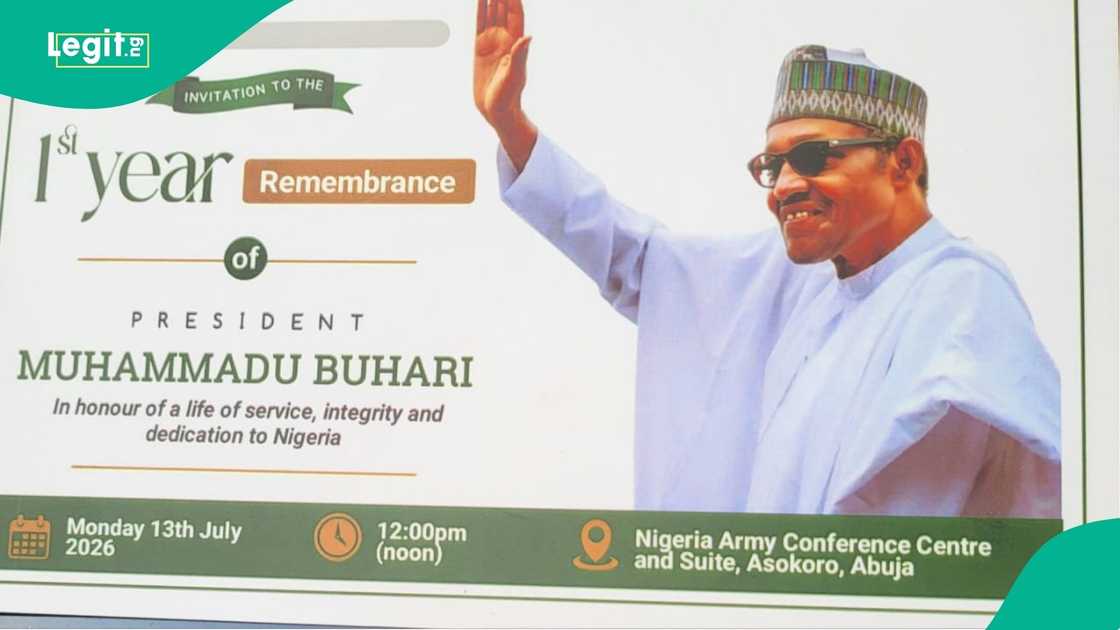Guests attend Buhari's one-year remembrance at the Nigerian Army Conference Centre in Abuja.