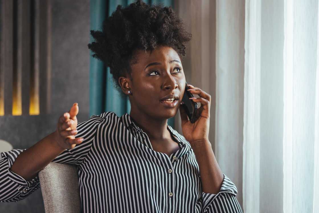 A wpman speaks on the phone