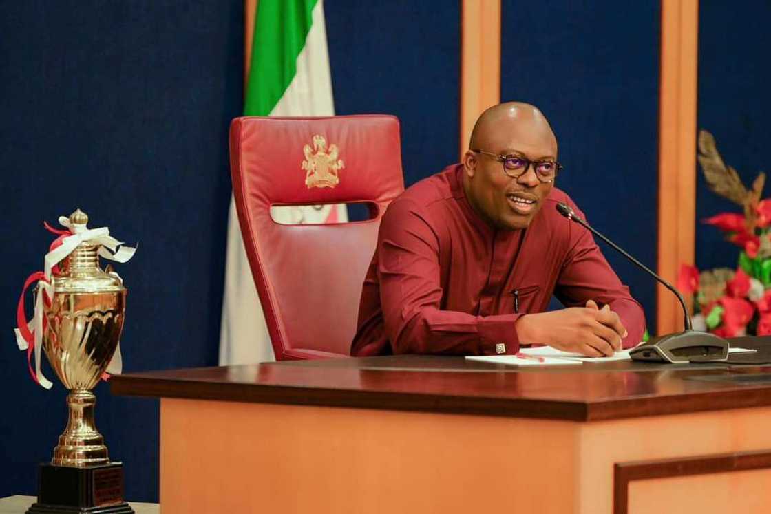 Gwamnan jihar Ribas, Simnalayi Fubara. Gwamnan jihar Ribas, Simnalayi Fubara.