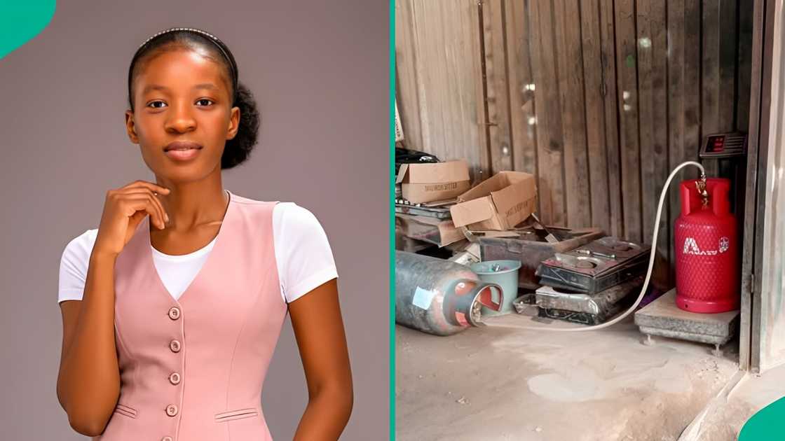 A Nigerian woman who went to fill her cooking gas cylinder cries out after hearing the new price