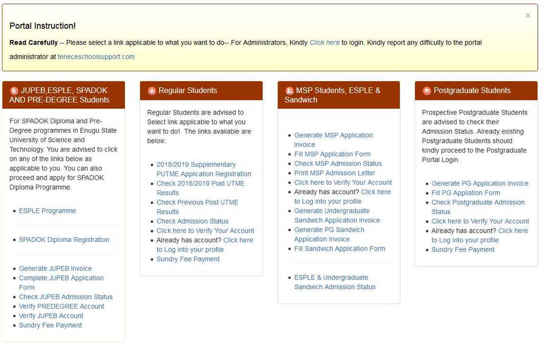 ESUT portal login ESUT portal login