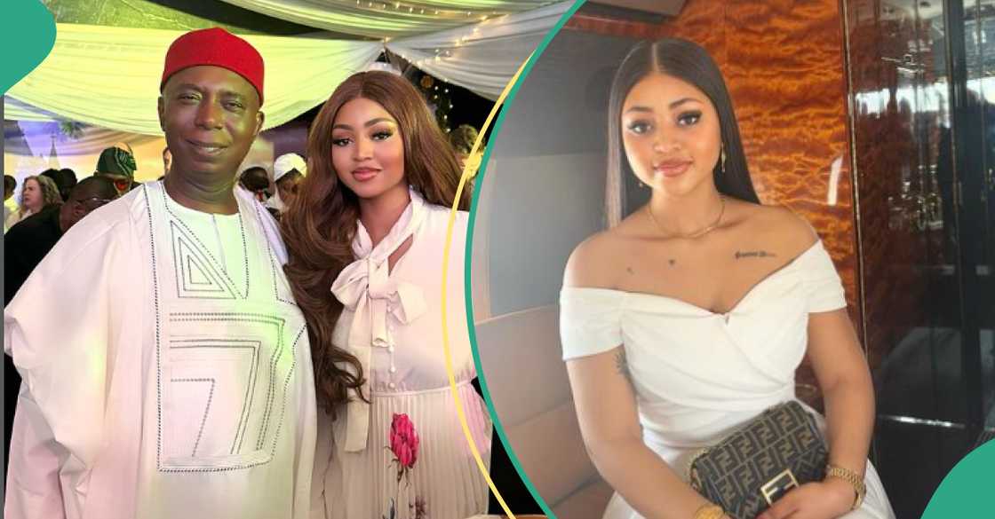Ned Nwoko and Regina Daniels at a family gathering. Ned Nwoko and Regina Daniels at a family gathering.