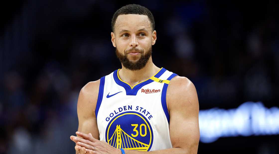 Stephen Curry of the Golden State Warriors looks on during the second half of a 2025 NBA basketball game Stephen Curry of the Golden State Warriors looks on during the second half of a 2025 NBA basketball game