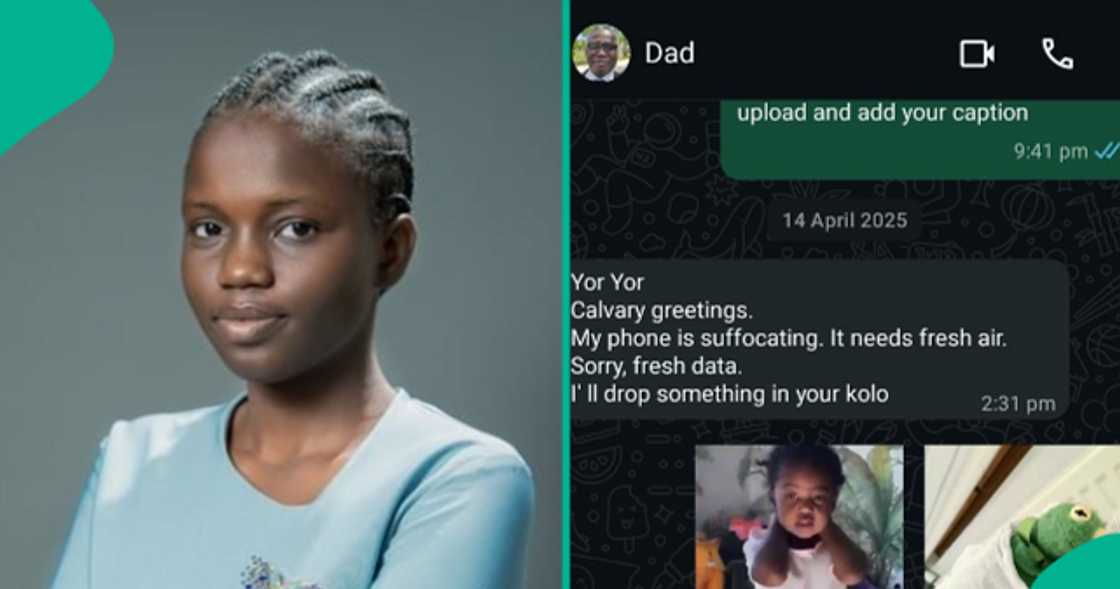 Nigerian dad asks daughter for data in indirect way. Nigerian dad asks daughter for data in indirect way.
