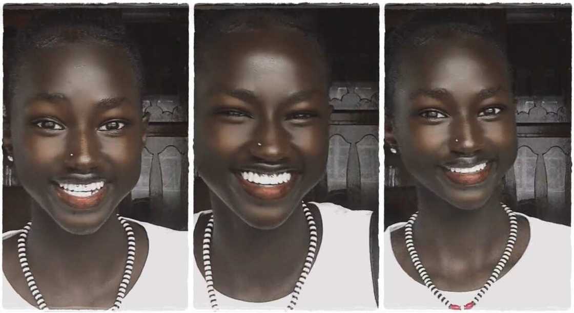 Photos of a beautiful black girl with sparkling white teeth. Photos of a beautiful black girl with sparkling white teeth.