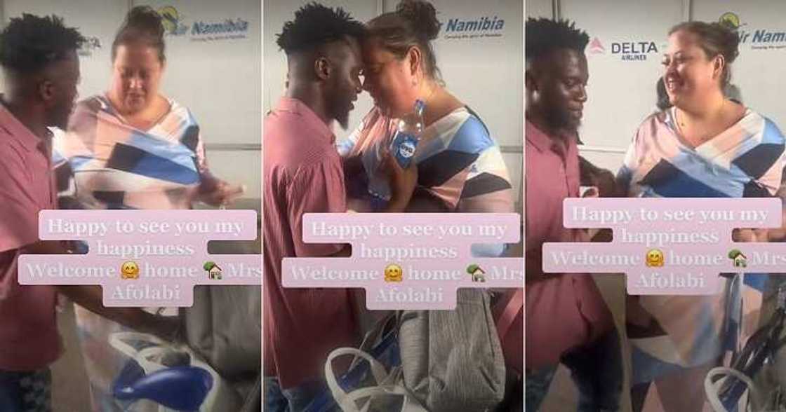Man welcomes his oyinbo sweetheart Man welcomes his oyinbo sweetheart