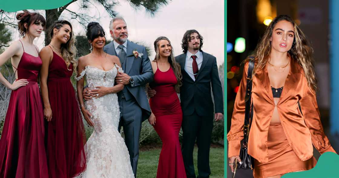 Sommer Ray poses with her parents and siblings (L). The social media influencer is pictured walking (R).