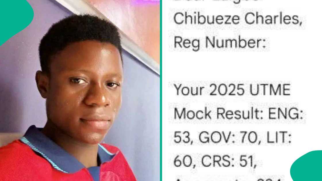 Man displays his JAMB result online. Man displays his JAMB result online.