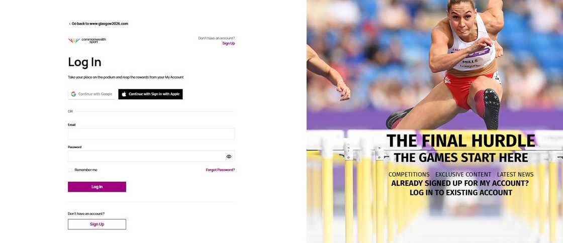 Commonwealth Games 2026 log in section Commonwealth Games 2026 log in section