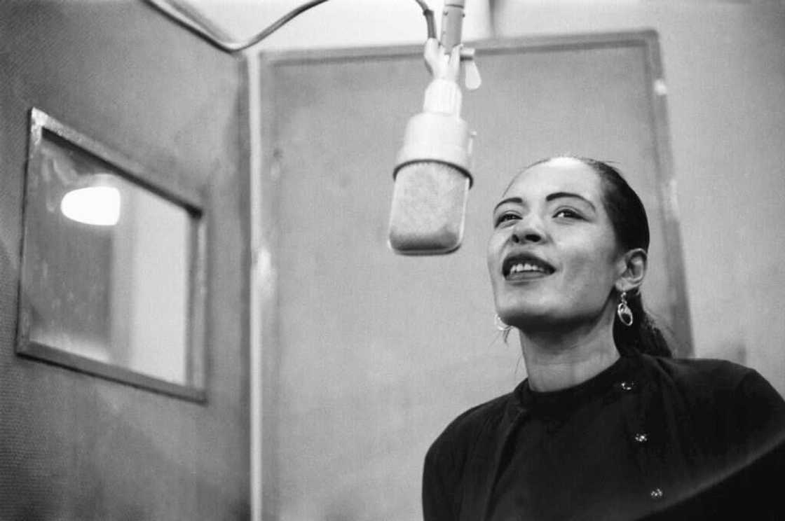 Singer Billie Holiday records her penultimate album 'Lady in Satin' at the Columbia Records studio in New York City, New York Singer Billie Holiday records her penultimate album 'Lady in Satin' at the Columbia Records studio in New York City, New York