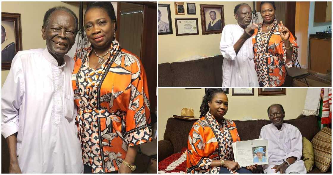 Chief Obafemi Adeite, Abike Dabiri-Erewa, Chairman, Nigerians in Diaspora Commission, oldest NIgerian man in Canada Chief Obafemi Adeite, Abike Dabiri-Erewa, Chairman, Nigerians in Diaspora Commission, oldest NIgerian man in Canada