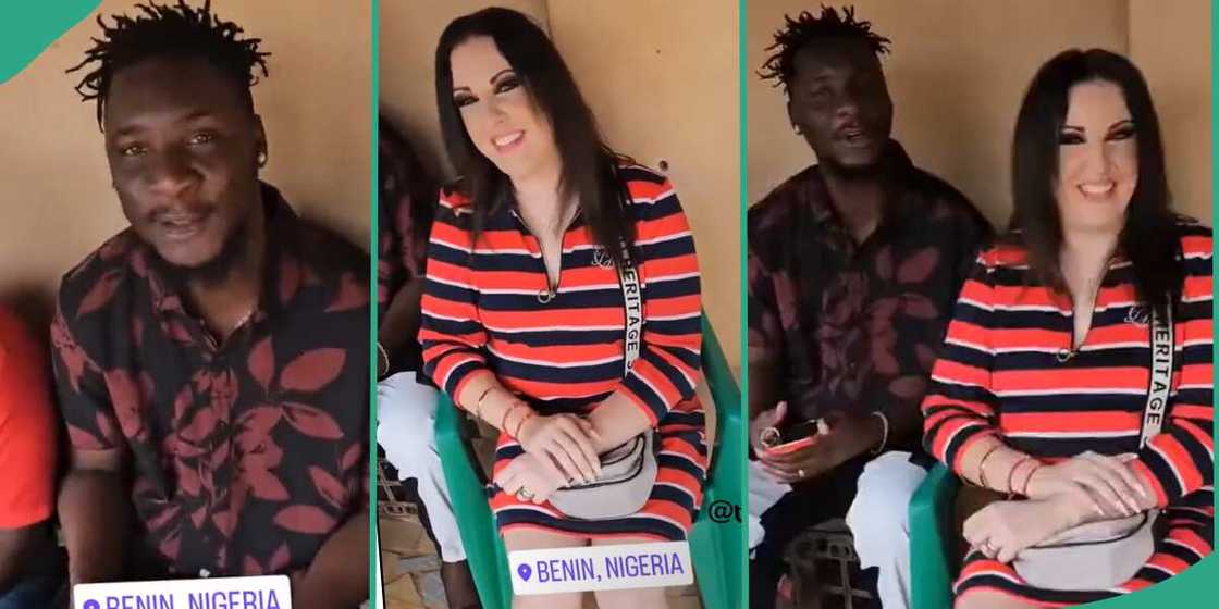 Man brings Oyinbo wife home. Man brings Oyinbo wife home.