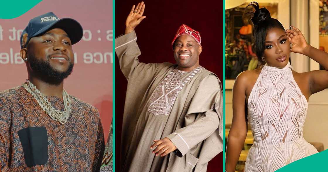 Davido humbles himself at Sophia's uncle Dele Momodu’s birthday bash. Davido humbles himself at Sophia's uncle Dele Momodu’s birthday bash.
