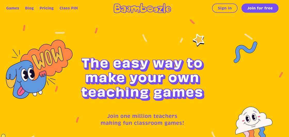 Baamboozle homepage Baamboozle homepage