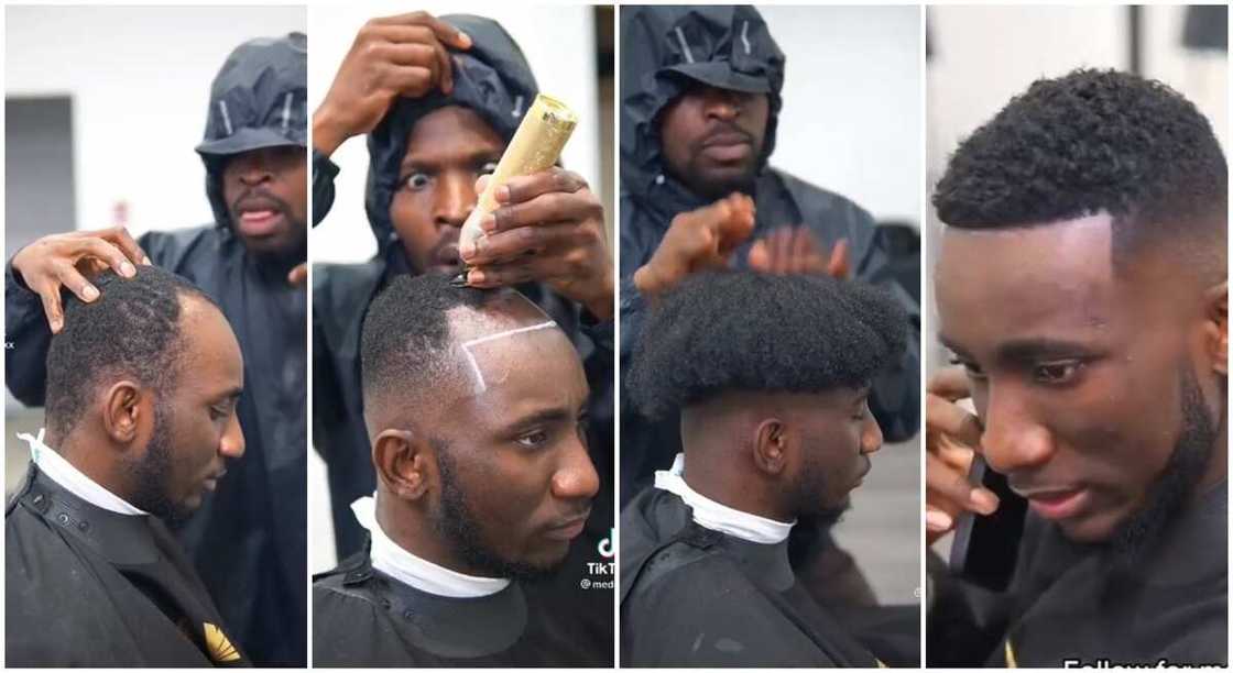 Video of a man getting nice artificial hair transformation.