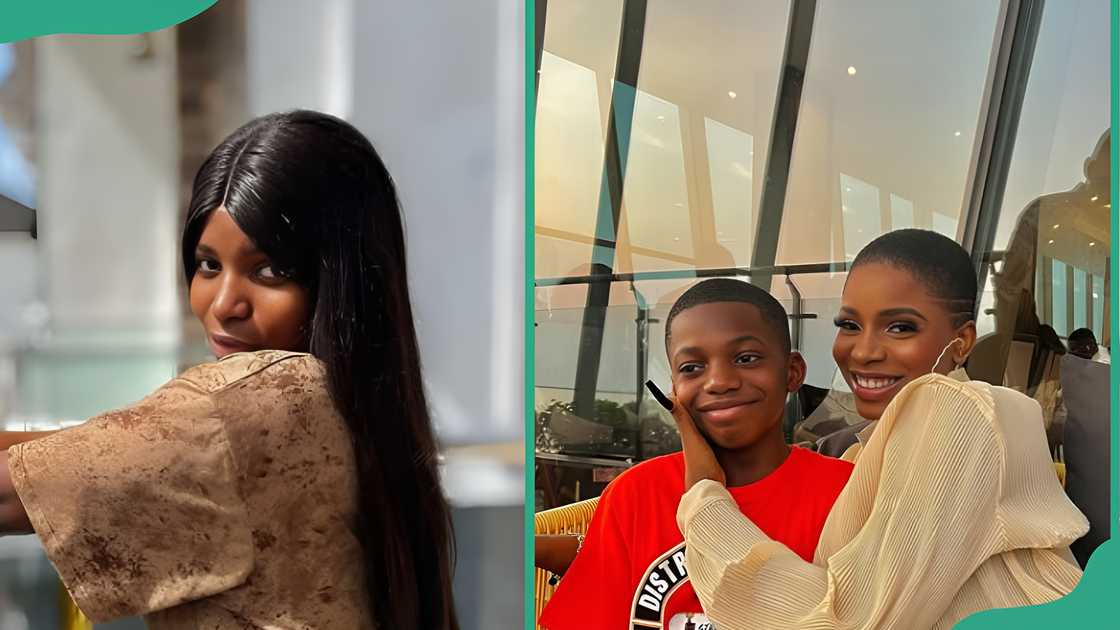 Isabella Georgewill poses on a balcony and shares a moment with her son. Isabella Georgewill poses on a balcony and shares a moment with her son.