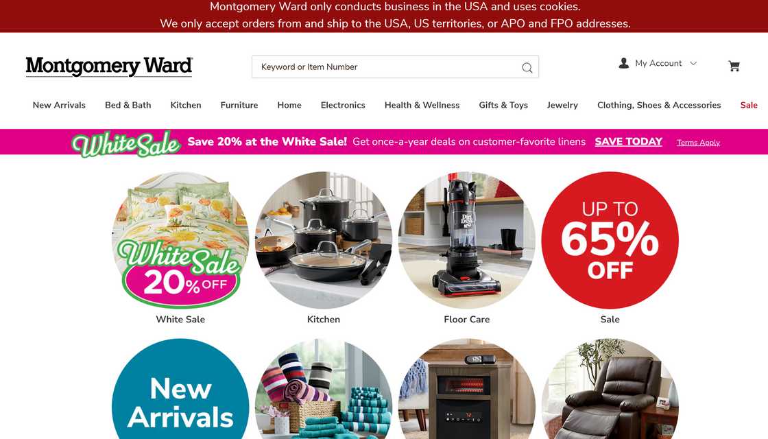Montgomery Ward homepage Montgomery Ward homepage