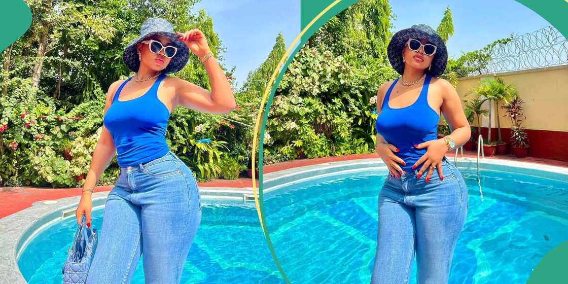 Regina Daniels allegedly photoshops hips