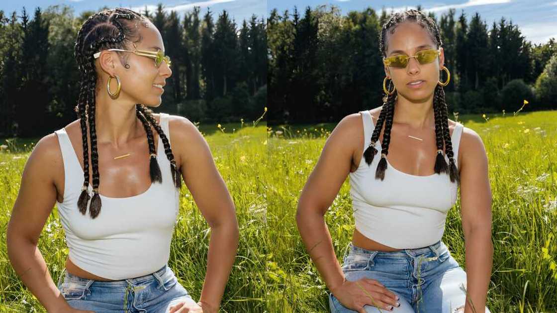 Alicia Keys' cornrows hairstyle Alicia Keys' cornrows hairstyle