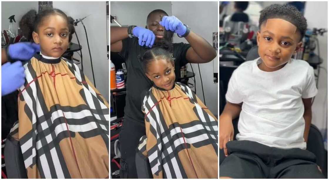 Photos of the young boy cutting his hair and changing his looks. Photos of the young boy cutting his hair and changing his looks.