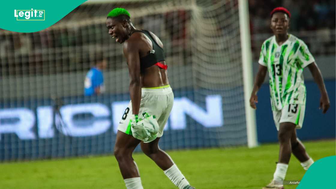 Asisat Oshoala, Deborah Abiodun, Super Falcons, Nigeria, Prince Moulay Abdellah Stadium, Rabat, Morocco, Women's Africa Cup of Nations Asisat Oshoala, Deborah Abiodun, Super Falcons, Nigeria, Prince Moulay Abdellah Stadium, Rabat, Morocco, Women's Africa Cup of Nations