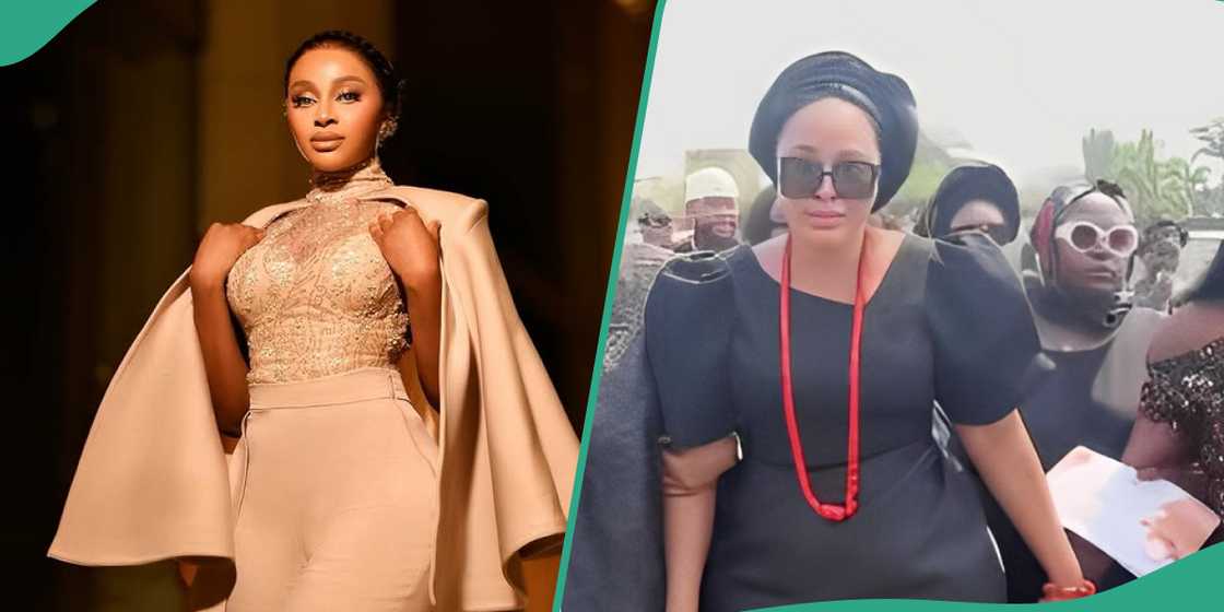 Mabel Makun shares video from mother's burial. Mabel Makun shares video from mother's burial.