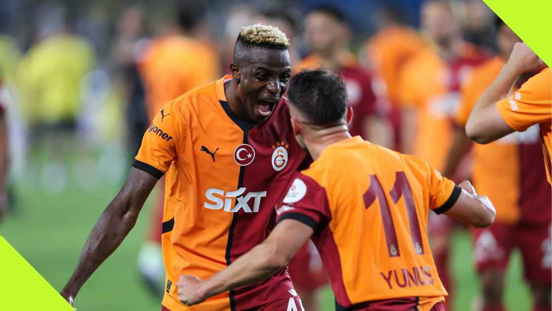 Victor Osimhen celebrates victory with Galatasaray