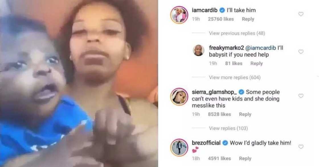 I'll take him - Cardi B says after mom condemned her baby, called him ugly (video) I'll take him - Cardi B says after mom condemned her baby, called him ugly (video)
