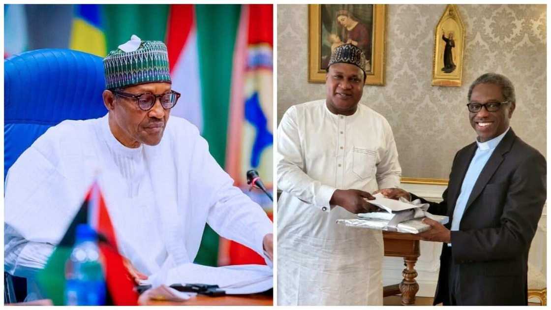 Archbishop Okolo, Muhammadu Buhari, Vatican city, Apostlic Nuncio Archbishop Okolo, Muhammadu Buhari, Vatican city, Apostlic Nuncio
