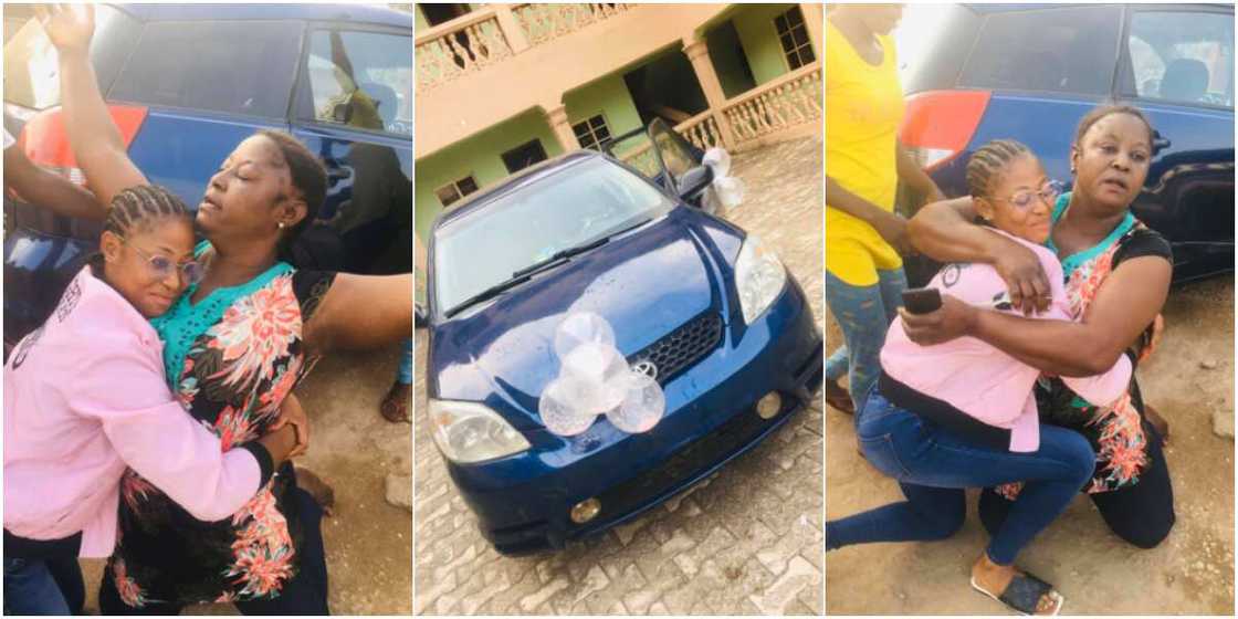 Lady surprises mother with a car gift Lady surprises mother with a car gift