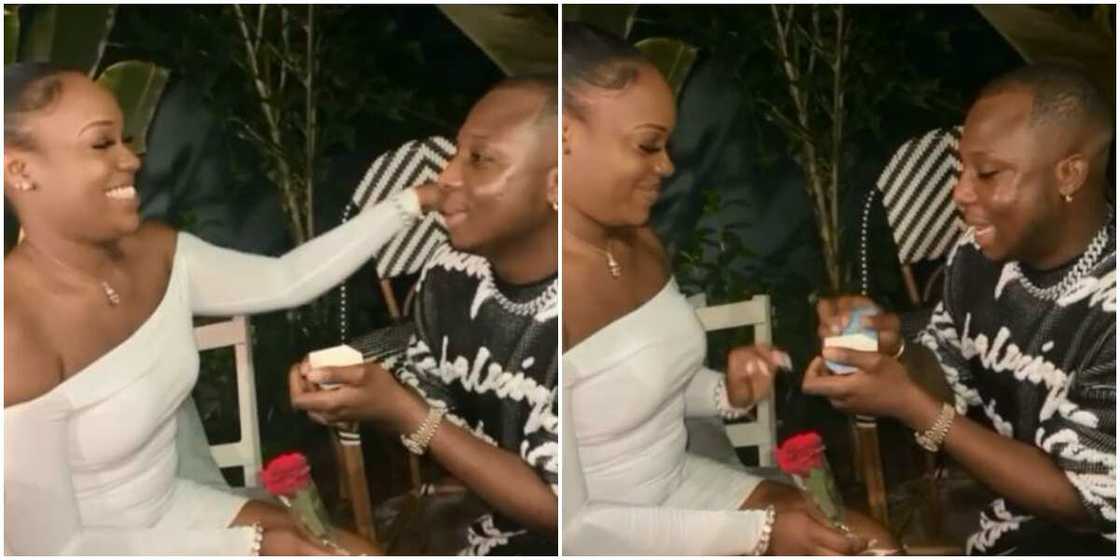 Davido’ s PA Santus Gee off the market as he gets engaged Davido’ s PA Santus Gee off the market as he gets engaged