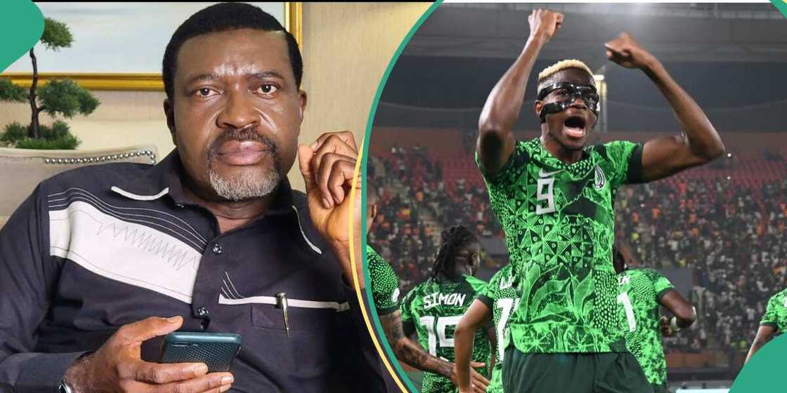 AFCON: Kanayo O Kanayo celebrates Super Eagles win against Cameroon. AFCON: Kanayo O Kanayo celebrates Super Eagles win against Cameroon.