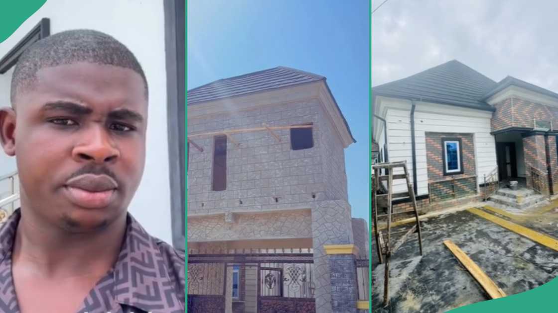Man builds his own house. Man builds his own house.