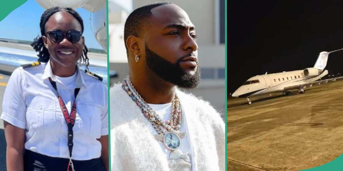 Female pilot who flew Davido. Female pilot who flew Davido.