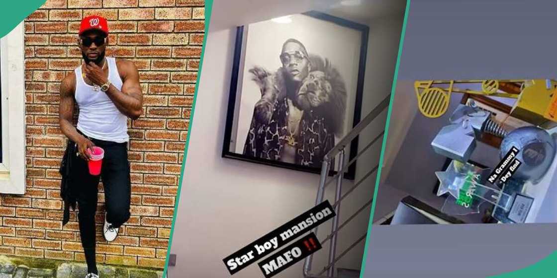 Photos of Phenom taking a tour of Wizkid's Starboy mansion