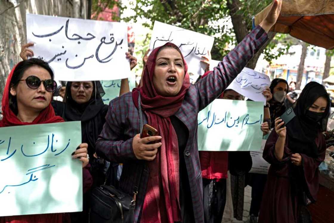 Small protests are also continuing in Afghanistan, after the Taliban returned to power in August 2021 Small protests are also continuing in Afghanistan, after the Taliban returned to power in August 2021