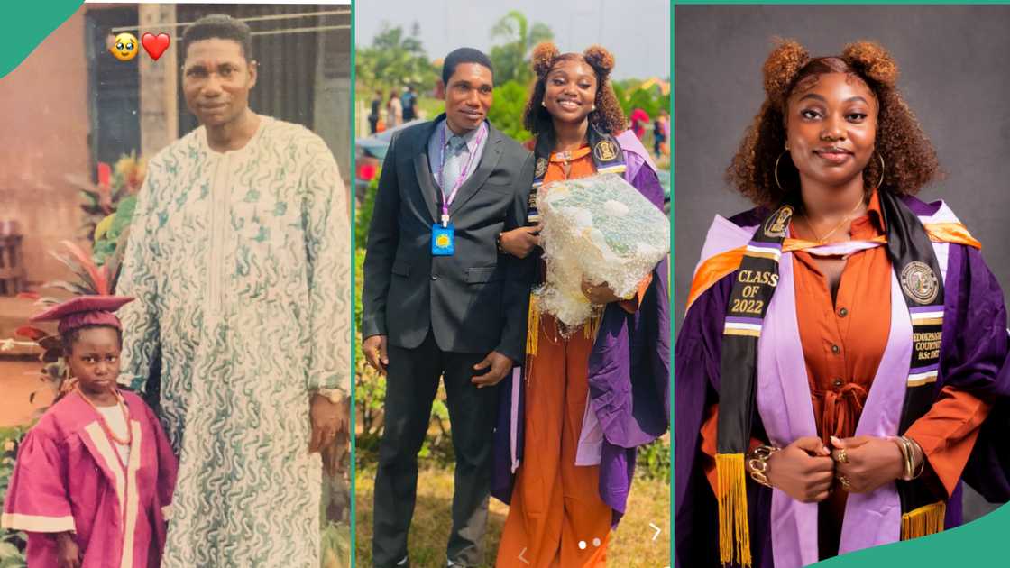 UNIBEN graduate recreates photo with her father.