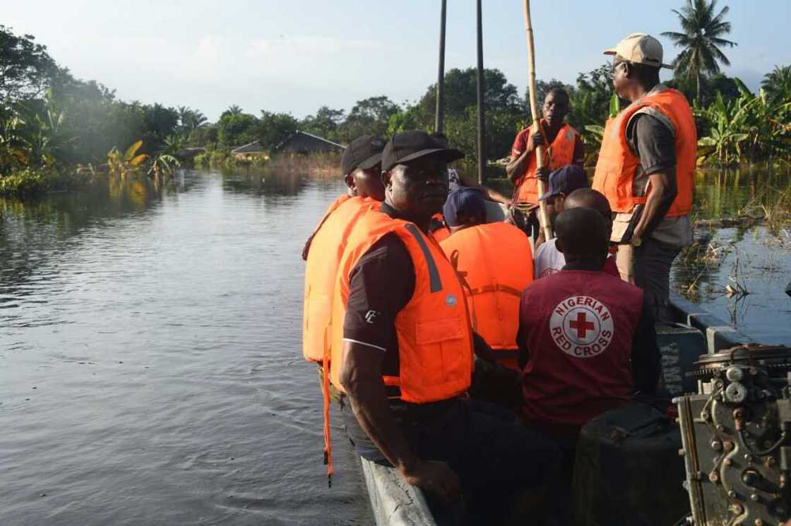 The navy has been helping aid workers reach remoter areas, but flooding has made travel complicated