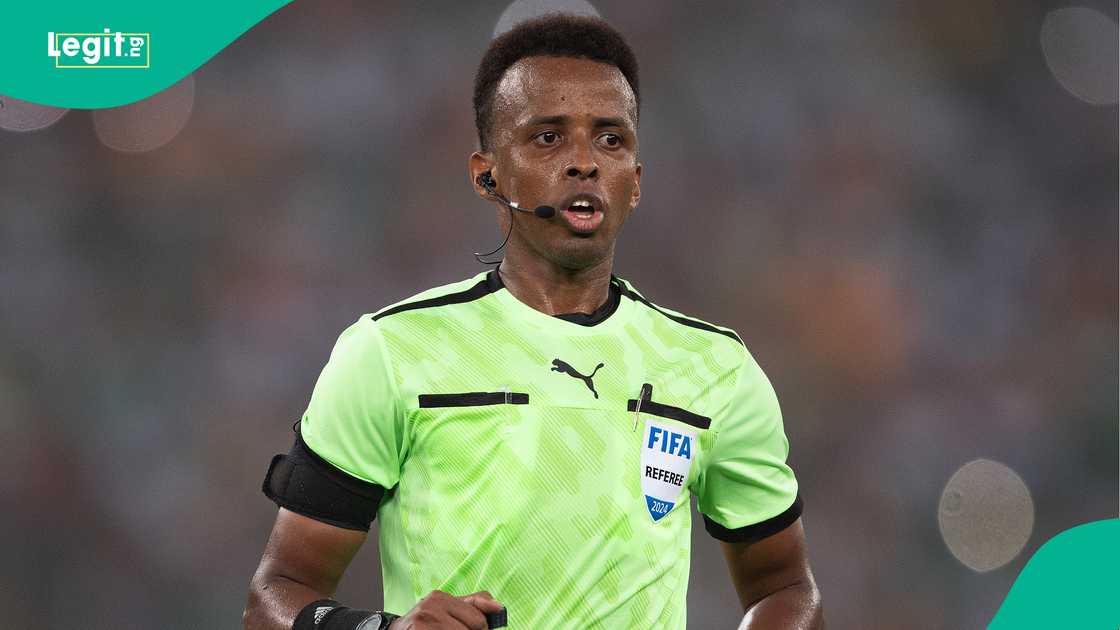 Somali referee Omar Abdulkadir Artan during 203 AFCON match between Equatorial Guinea and Guinea in Ivory Coast. Photo by Visionhaus