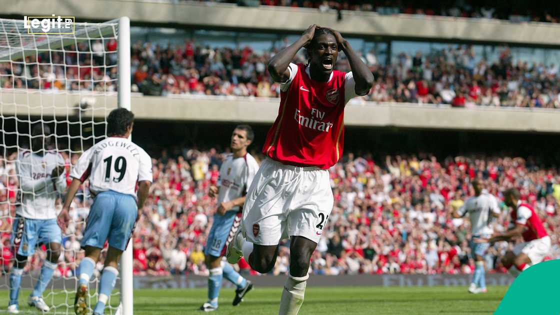 Emmanuel Adebayor, Arsenal, Aston Villa, Emirates, London, England. Emmanuel Adebayor, Arsenal, Aston Villa, Emirates, London, England.