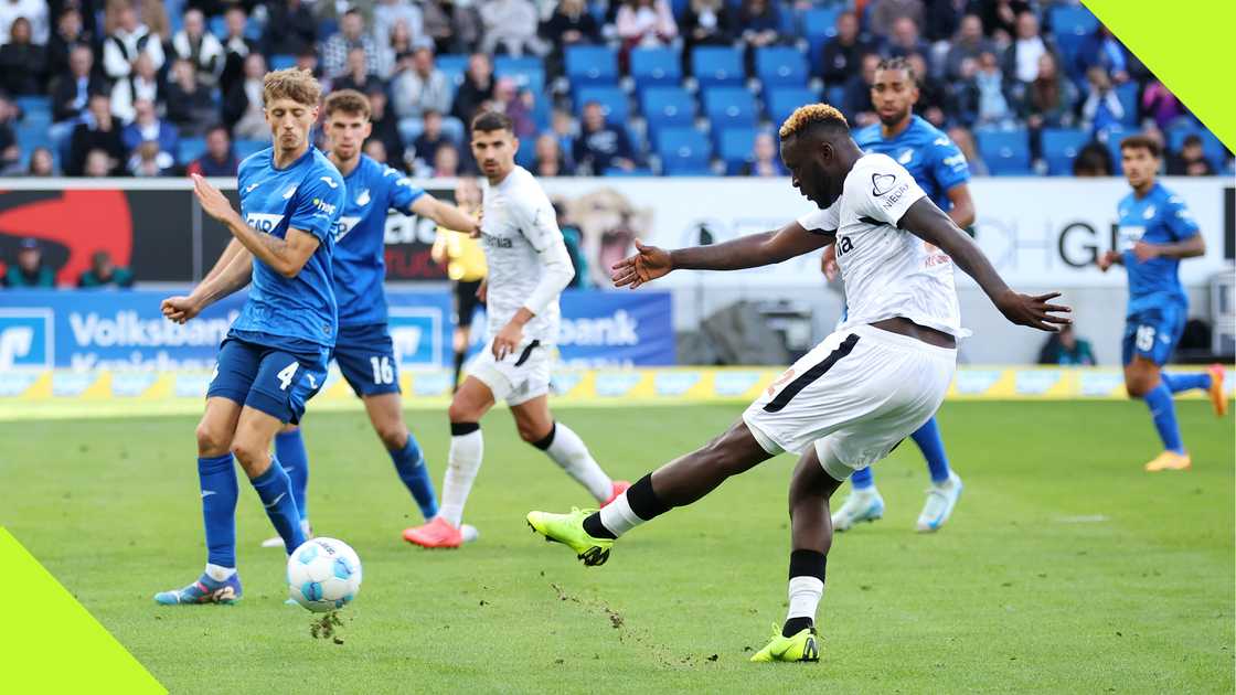 Victor Boniface scores for Bayer Leverkusen Victor Boniface scores for Bayer Leverkusen