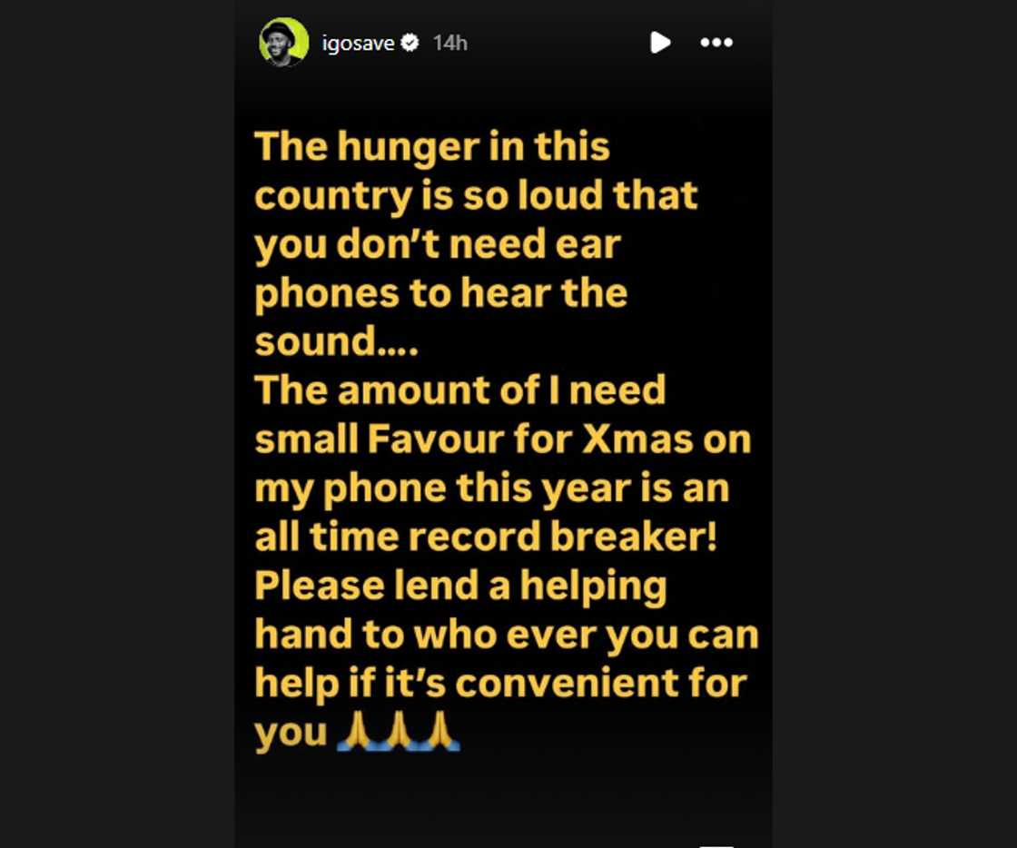 IGoSave speaks on Nigeria's hunger ahead of Christmas. IGoSave speaks on Nigeria's hunger ahead of Christmas.