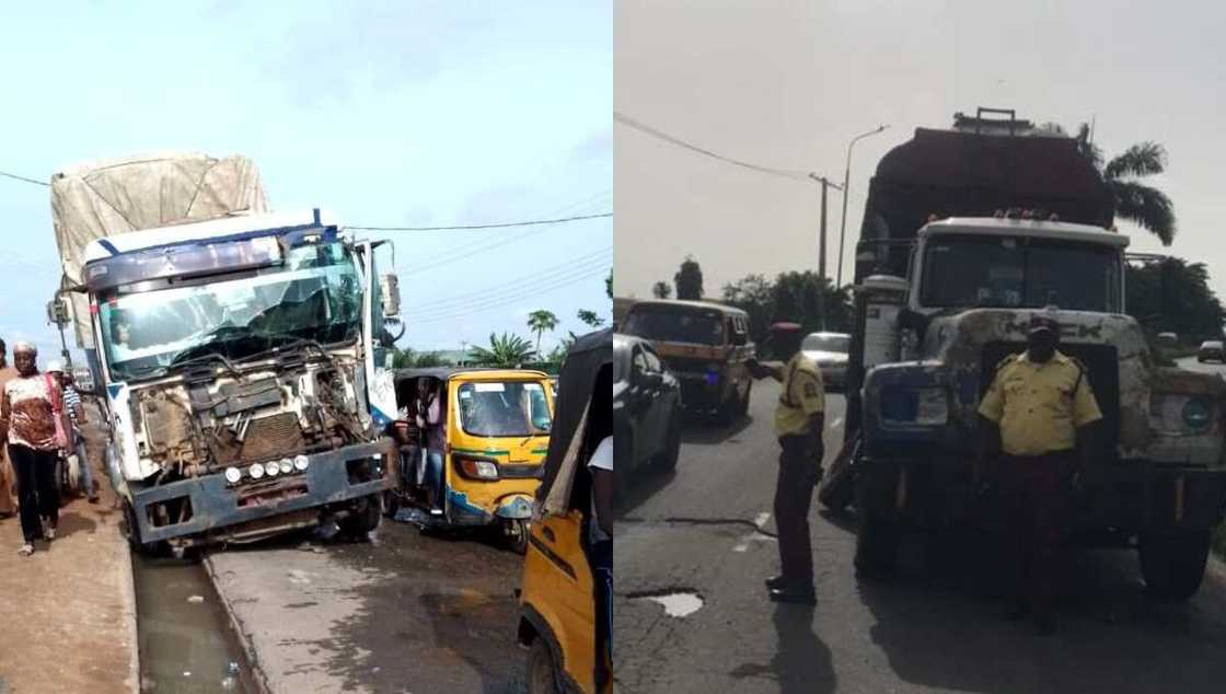 Danfo, accident, truck