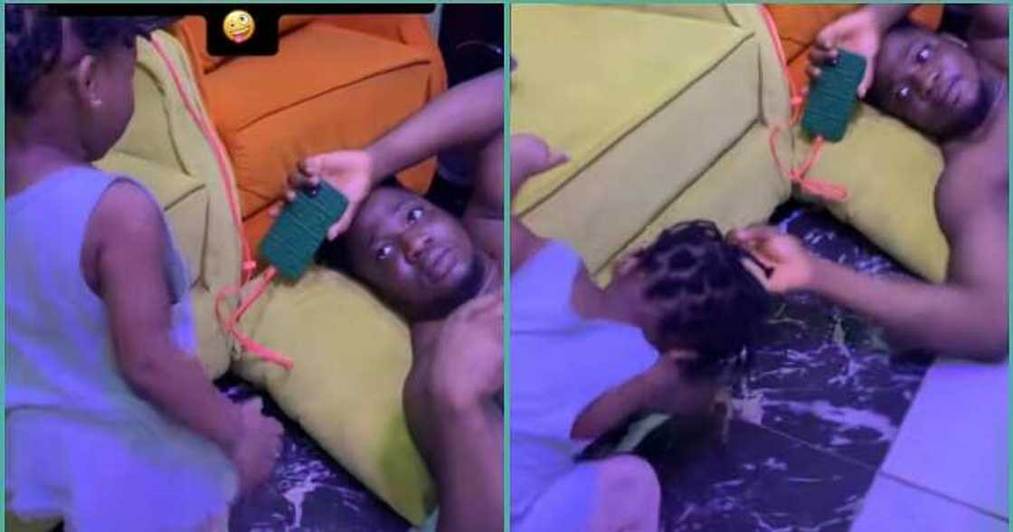 Little girl fights with her father in video Little girl fights with her father in video