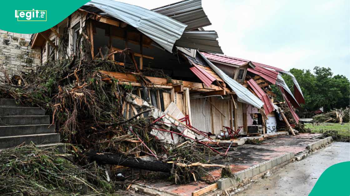 Photo of devastation caused by flood in Texas. Photo of devastation caused by flood in Texas.